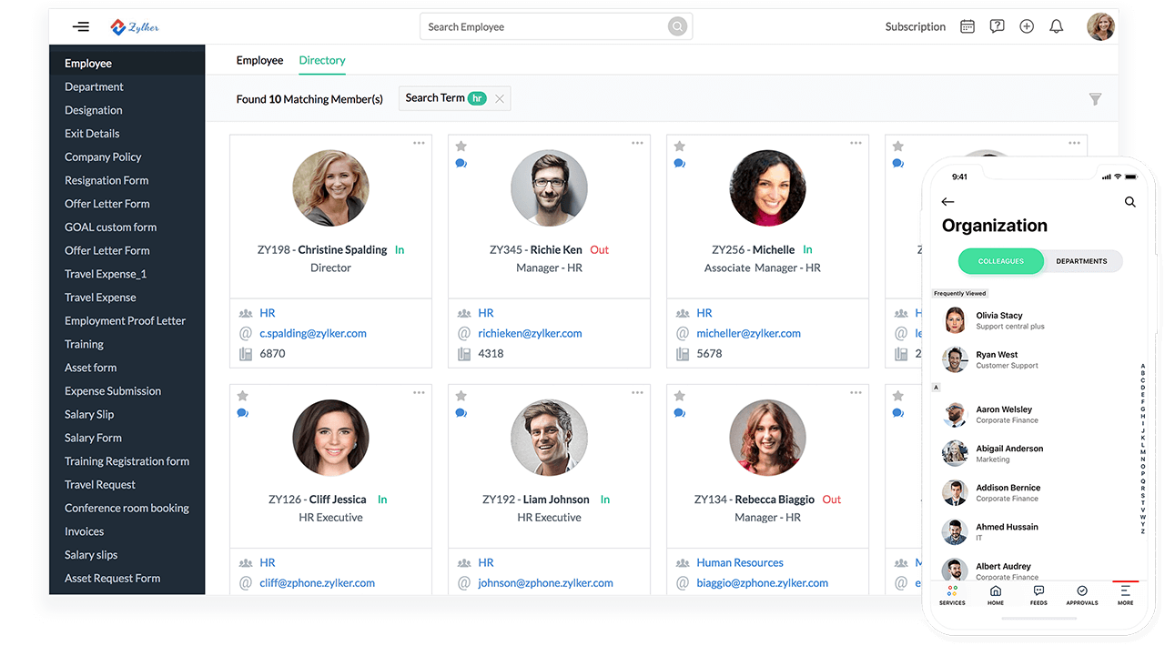 Zoho People. Best Human Resource Management Software Tool